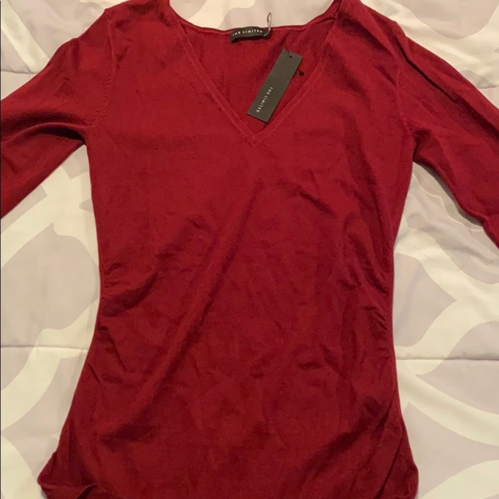 NEW The Limited Long Sleeve Dark Red Tee